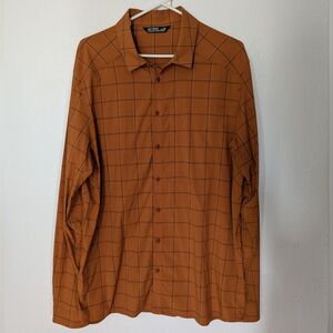 Arcteryx Shirt Mens Large Plaid Riel Short Sleeve Fish Outdoor Camp Pre Owned